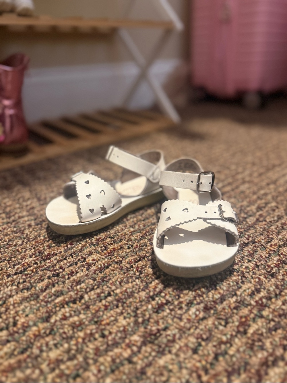 White Sweetheart Sun San Sandals